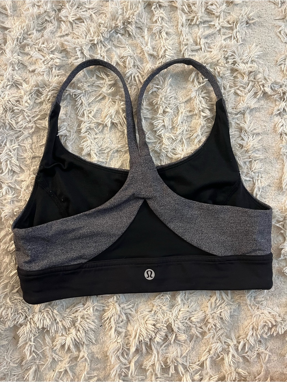 lululemon athletica Black and Gray Strappy Racerback Sports Bra